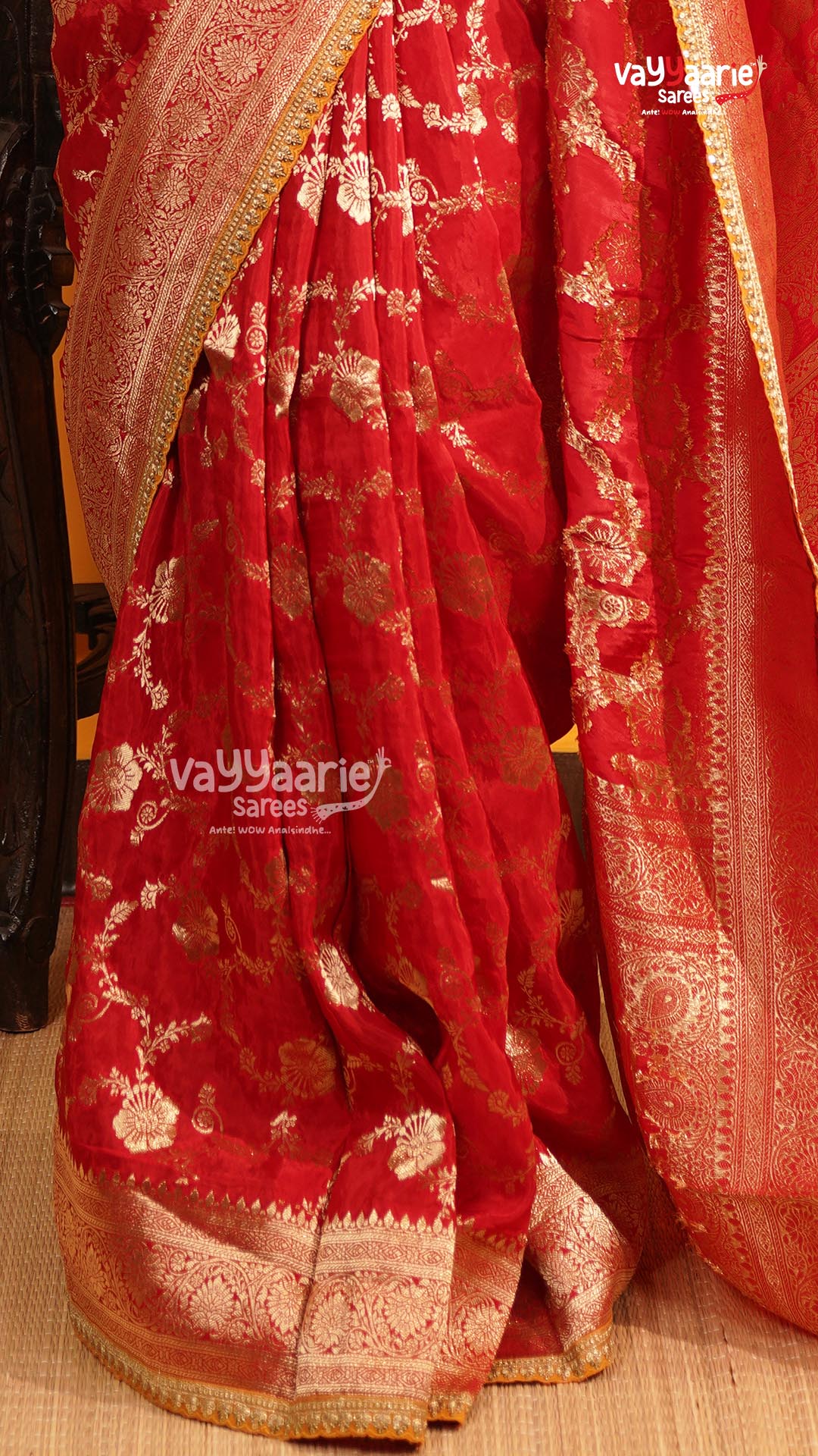 Red Fancy Saree | Traditional Ethnic Saree | Vayyaarie Sarees