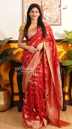 Red Fancy Saree | Traditional Ethnic Saree | Vayyaarie Sarees