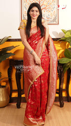 Red Fancy Saree | Traditional Ethnic Saree | Vayyaarie Sarees