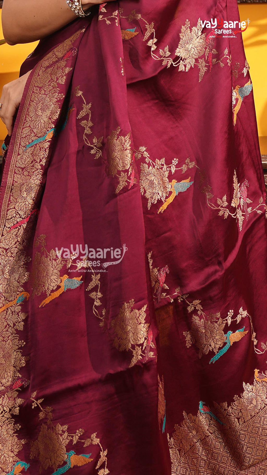 Wine Fancy Saree | Traditional Ethnic Saree | Vayyaarie Sarees