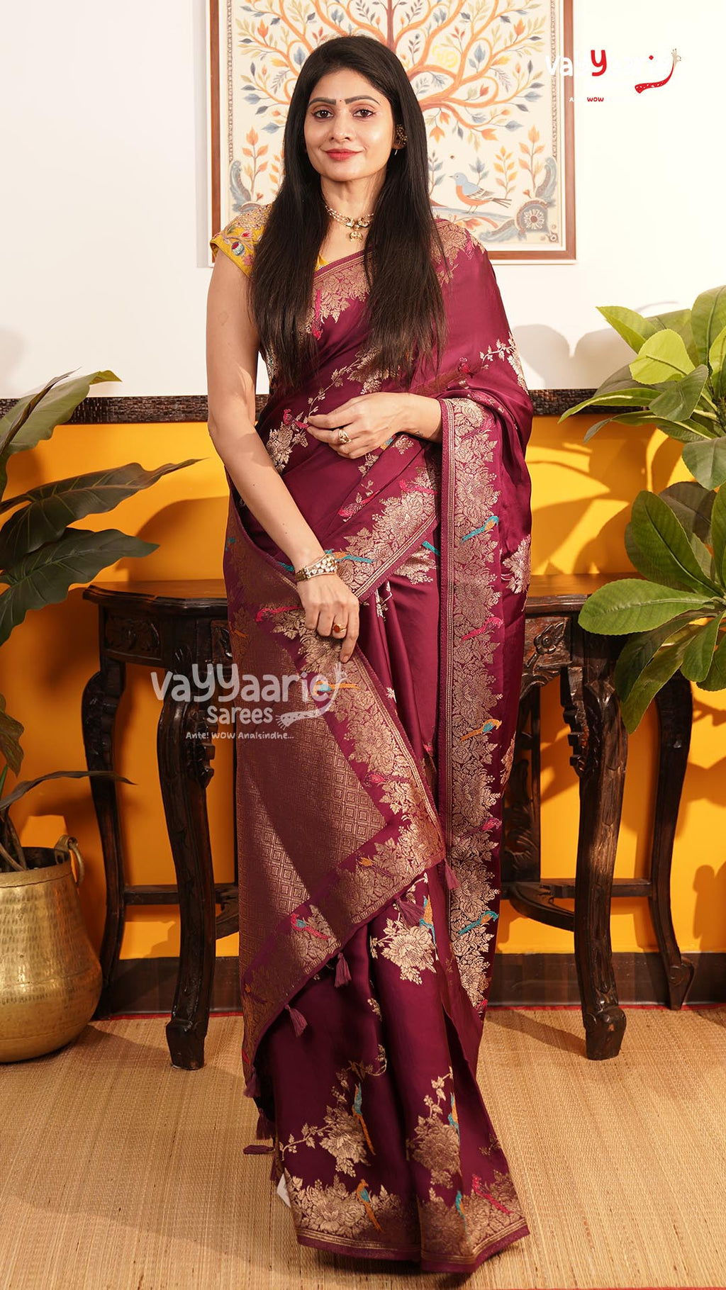 Wine Fancy Saree | Traditional Ethnic Saree | Vayyaarie Sarees