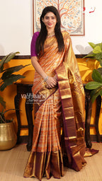 Orange Pattu Saree | Traditional Ethnic Saree | Vayyaarie Sarees