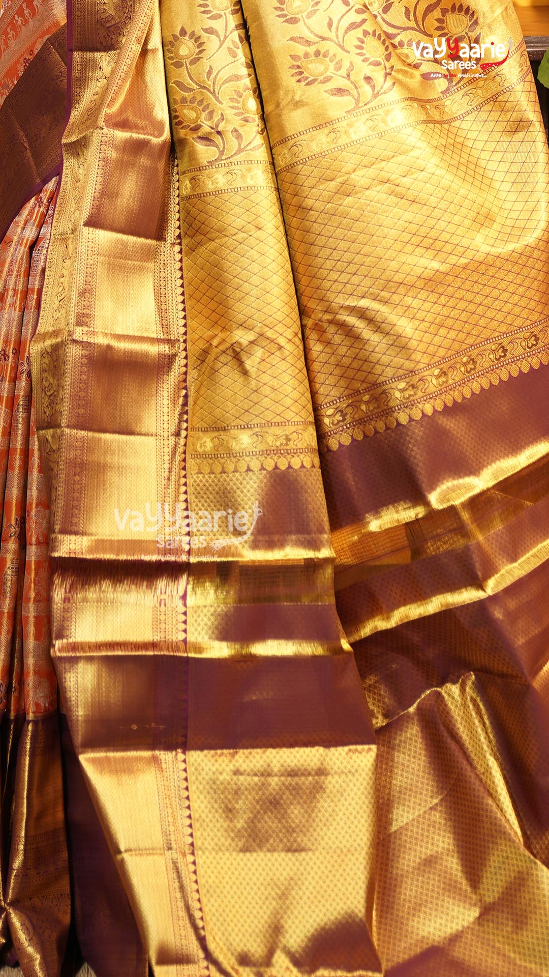 Orange Pattu Saree | Traditional Ethnic Saree | Vayyaarie Sarees