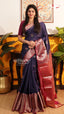 Navy Blue Pattu Saree | Traditional Ethnic Saree | Vayyaarie Sarees