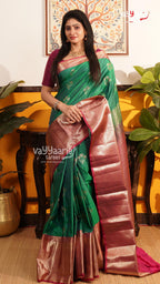 Green Pattu Saree | Traditional Ethnic Saree | Vayyaarie Sarees