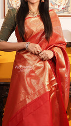 Red Dmm Pattu Saree | Traditional Ethnic Saree | Vayyaarie Sarees