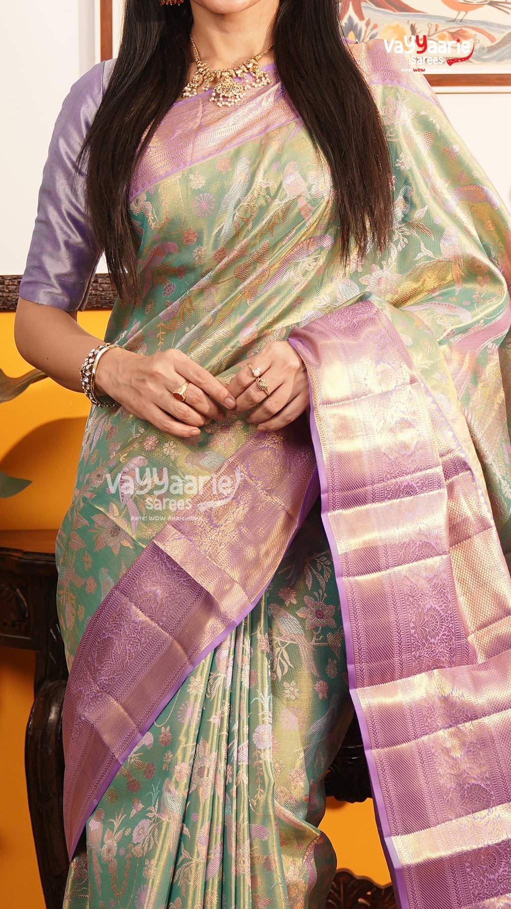 Sea Green Pattu Saree | Traditional Ethnic Saree | Vayyaarie Sarees