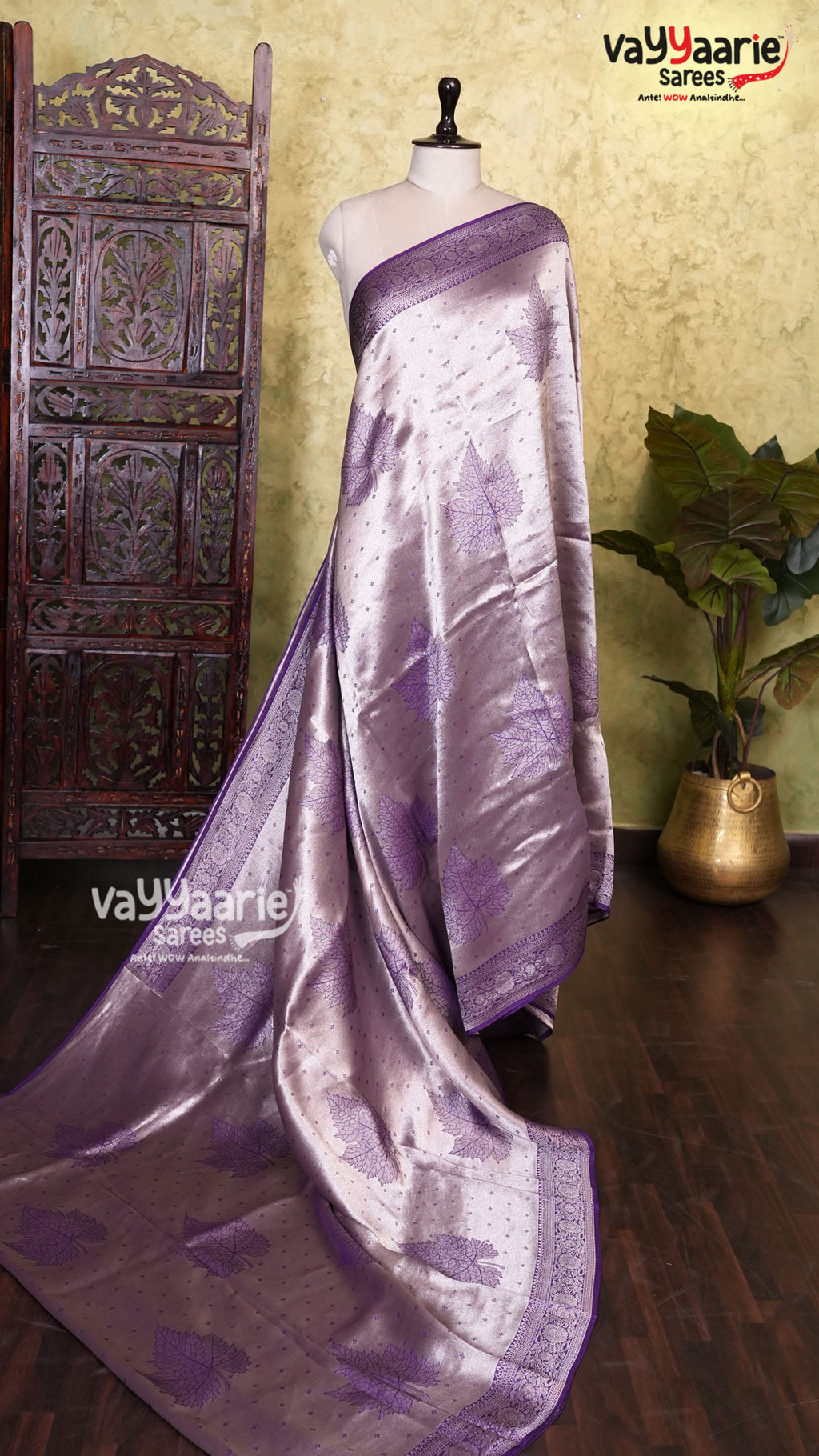 Violet Tusser Saree | Fancy Ethnic Wear Saree | Vayyaarie Sarees