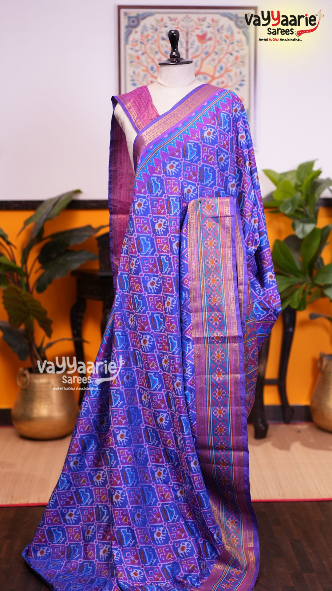 Peacock Blue Dola Silk Saree | Fancy Ethnic Wear Saree | Vayyaarie Sarees