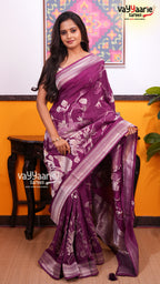 Violet Mushroom Saree | Fancy Ethnic Wear Saree | Vayyaarie Sarees