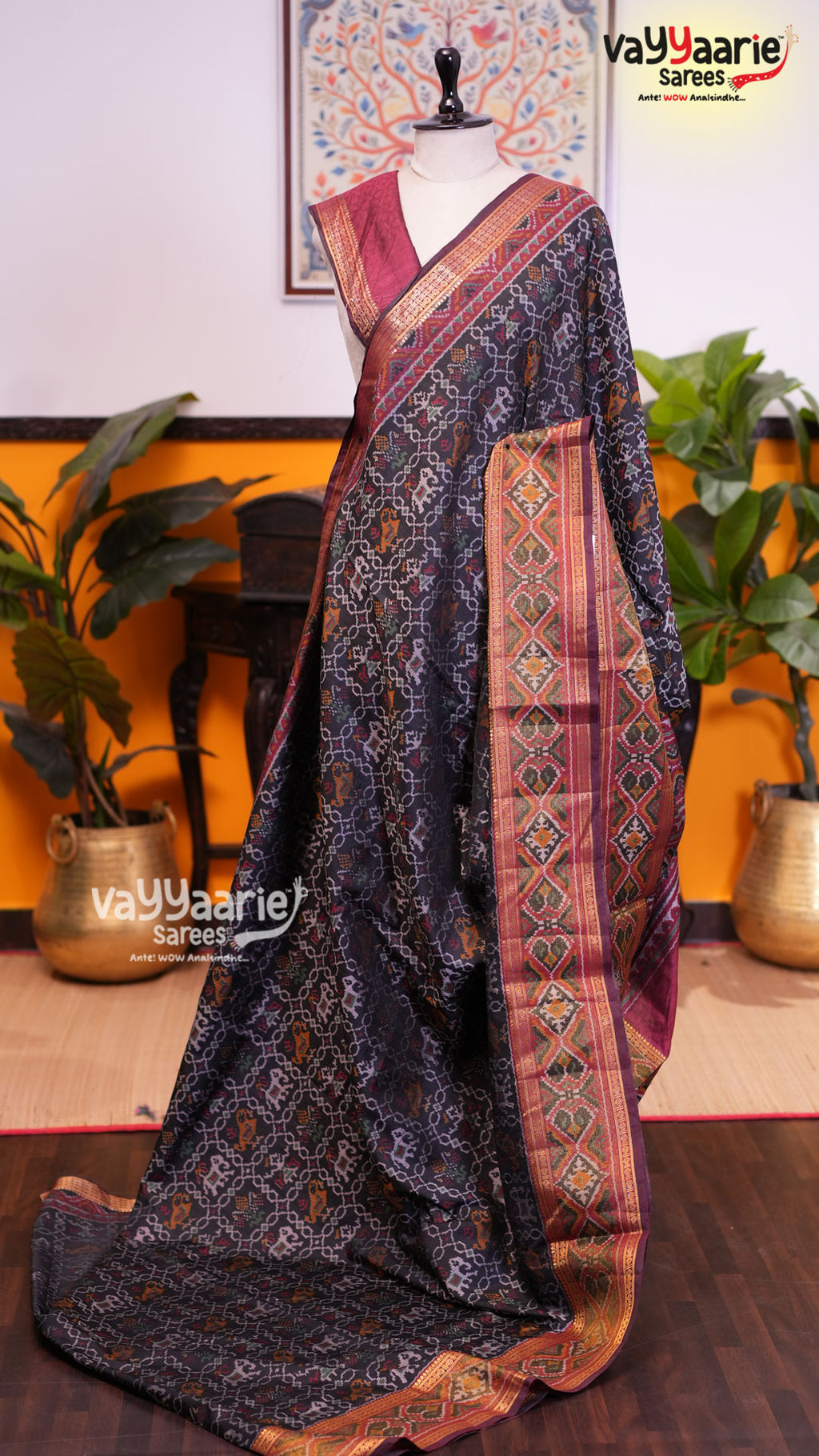 Black Dola Silk Saree | Fancy Ethnic Wear Saree | Vayyaarie Sarees