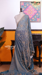 Peacock Blue Chiffon Saree | Fancy Ethnic Wear Saree | Vayyaarie Sarees