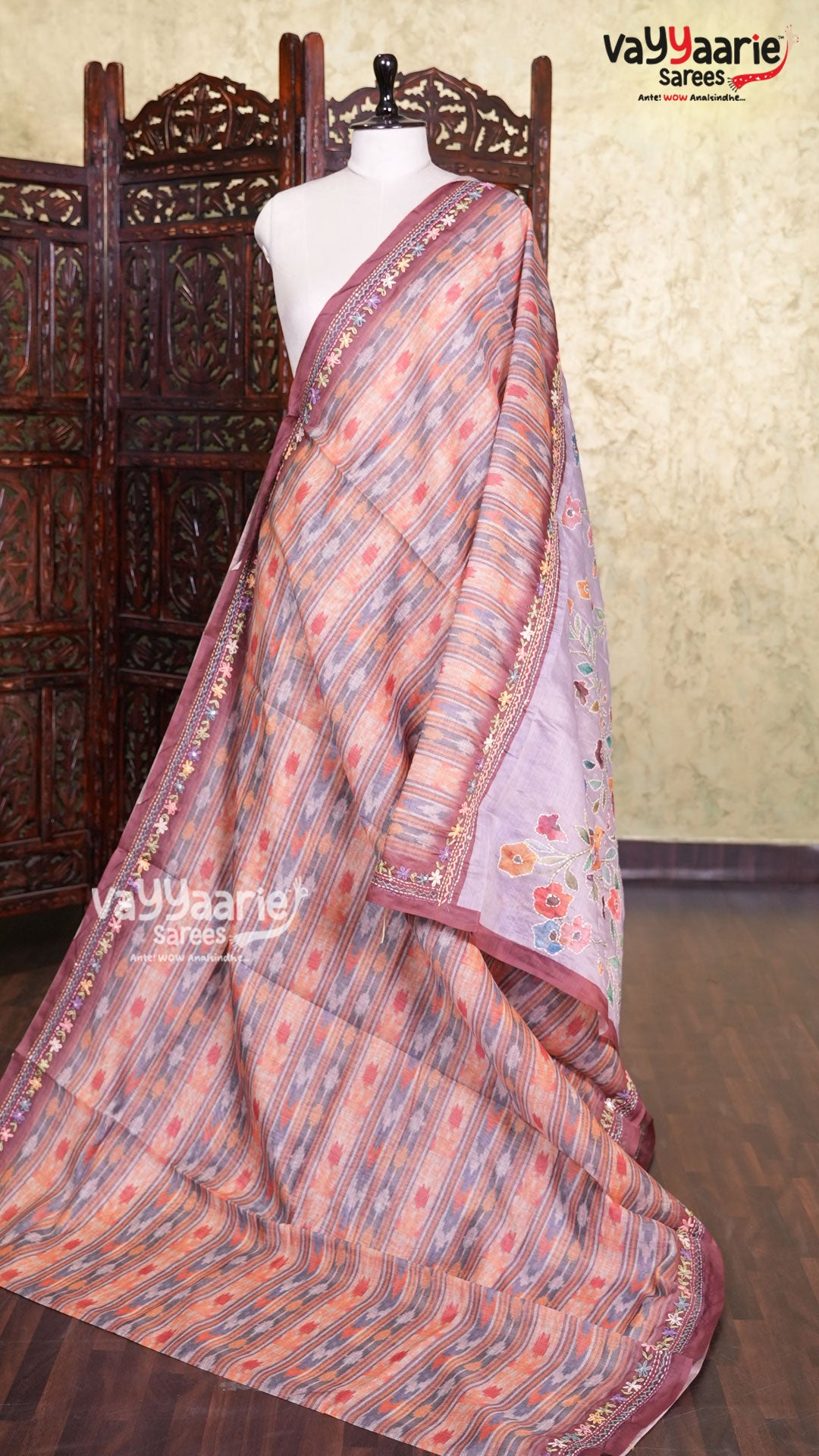 Biscuit Linen Saree | Fancy Ethnic Wear Saree | Vayyaarie Sarees
