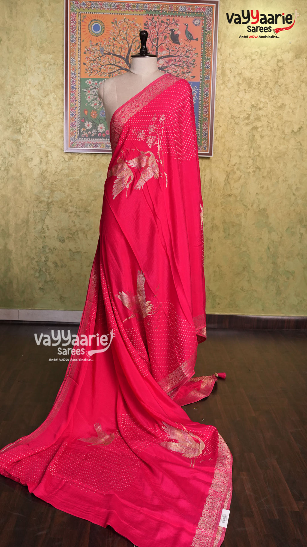 Pink Crepe Saree | Fancy Ethnic Wear Saree | Vayyaarie Sarees
