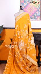 Yellow Mushroom Saree | Fancy Ethnic Wear Saree | Vayyaarie Sarees