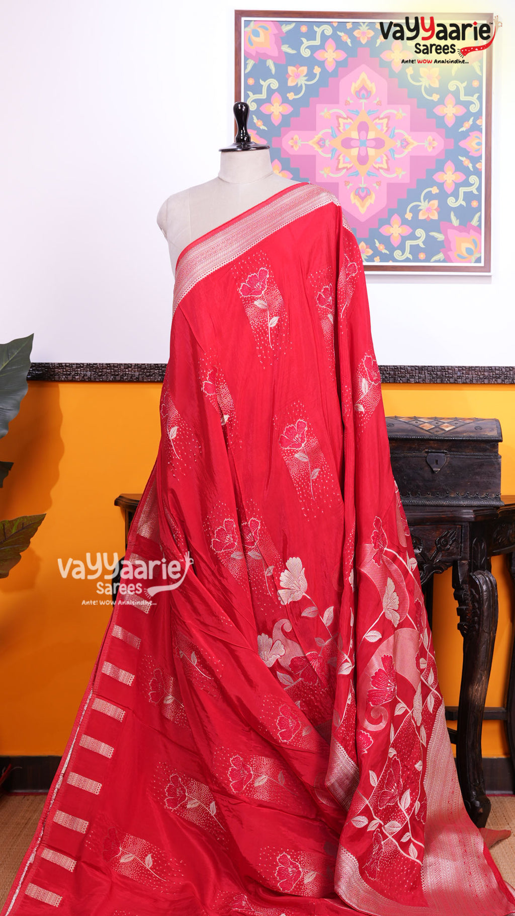 Red Mushroom Saree | Fancy Ethnic Wear Saree | Vayyaarie Sarees