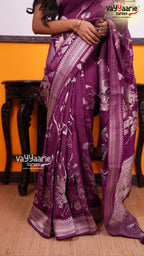 Violet Mushroom Saree | Fancy Ethnic Wear Saree | Vayyaarie Sarees