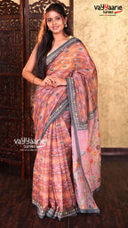 Biscuit Linen Saree | Fancy Ethnic Wear Saree | Vayyaarie Sarees