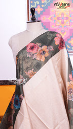 Biscuit Tusser Saree | Fancy Ethnic Wear Saree | Vayyaarie Sarees