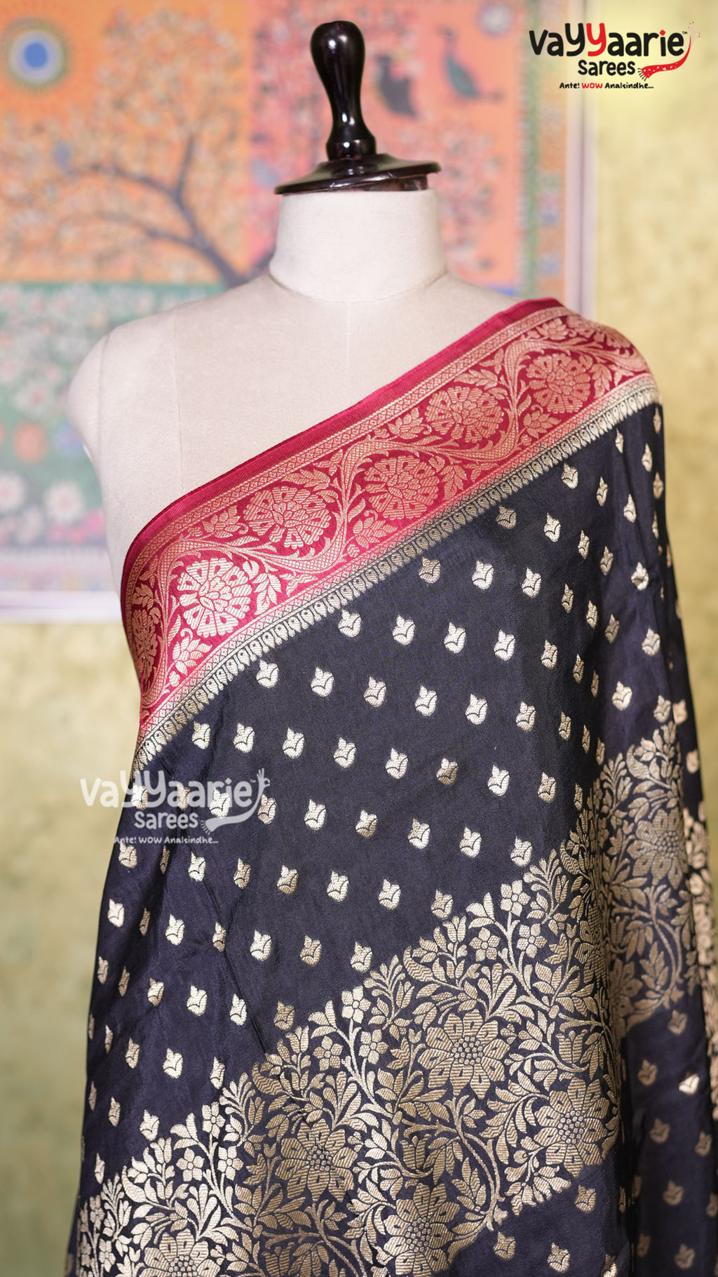 Black Mushroom Saree | Fancy Ethnic Wear Saree | Vayyaarie Sarees