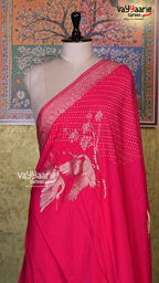 Pink Crepe Saree | Fancy Ethnic Wear Saree | Vayyaarie Sarees