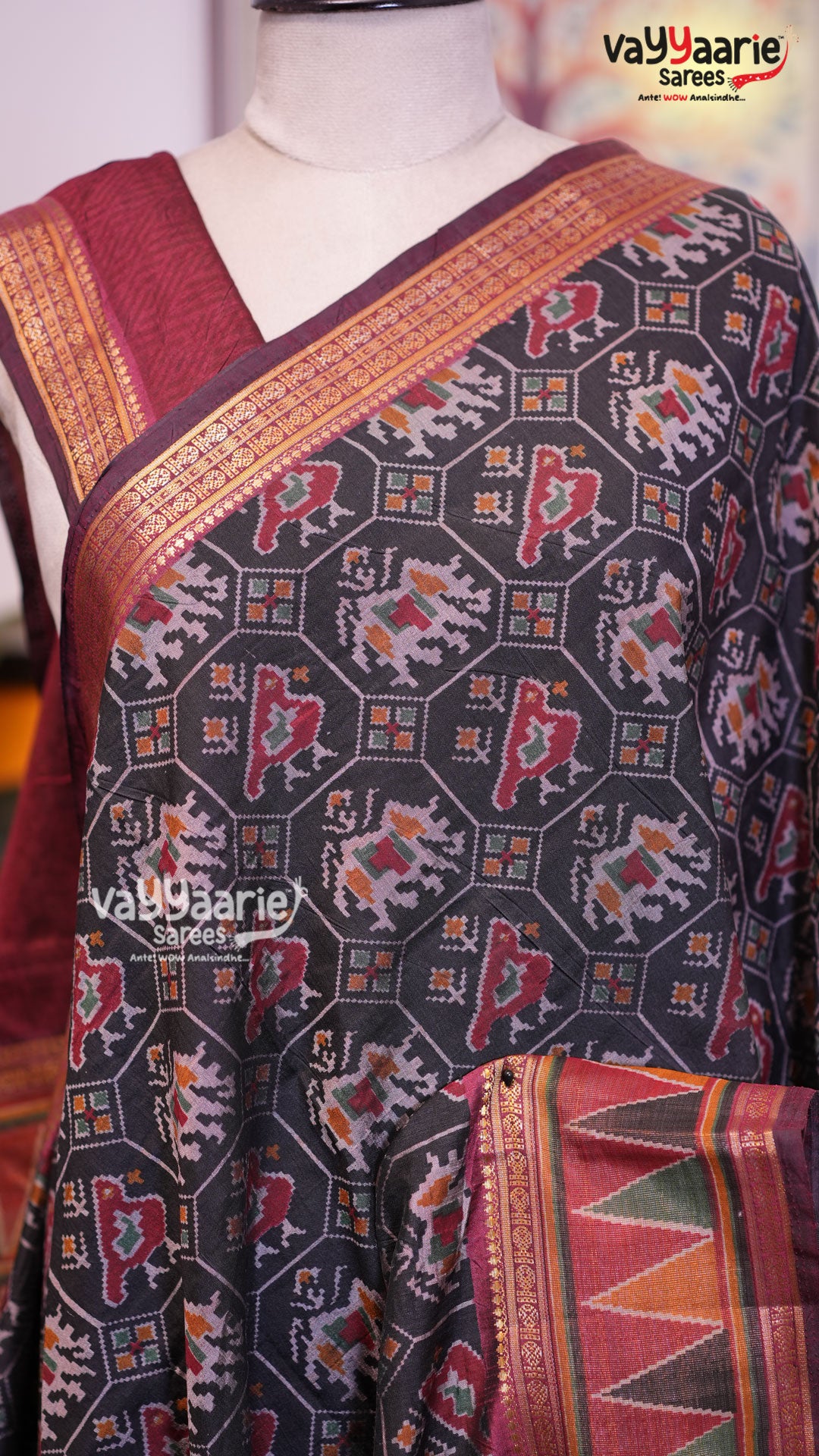 Black Dola Silk Saree | Fancy Ethnic Wear Saree | Vayyaarie Sarees
