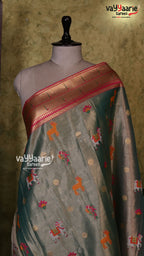 Sea Green Tissu Saree | Fancy Ethnic Wear Saree | Vayyaarie Sarees