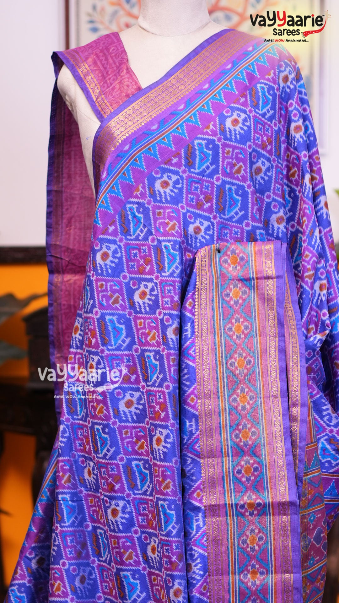 Peacock Blue Dola Silk Saree | Fancy Ethnic Wear Saree | Vayyaarie Sarees