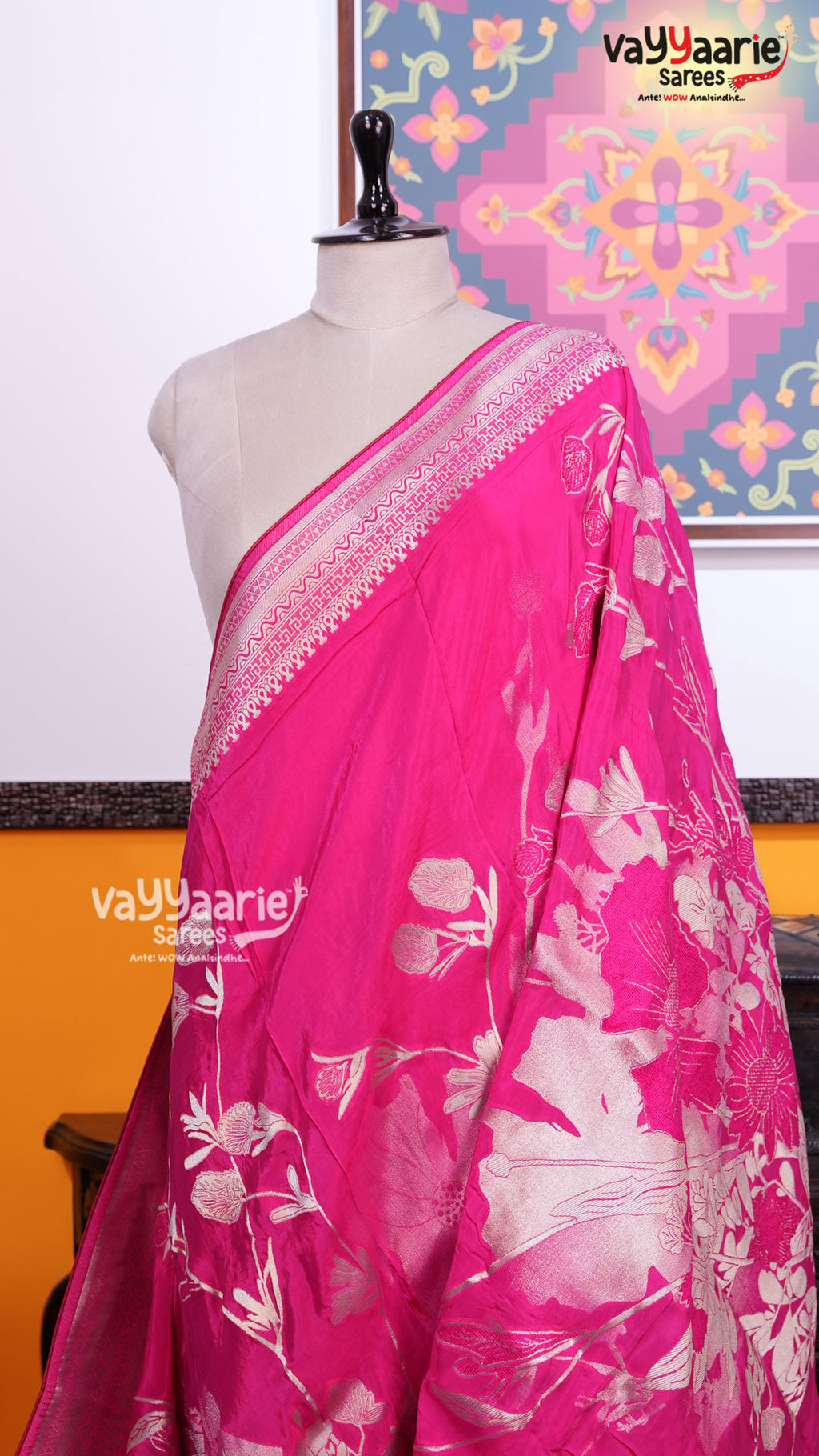 Rani Pink Mushroom Saree | Fancy Ethnic Wear Saree | Vayyaarie Sarees