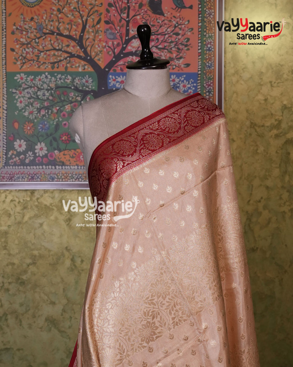 Biscuit Mushroom Saree | Fancy Ethnic Wear Saree | Vayyaarie Sarees