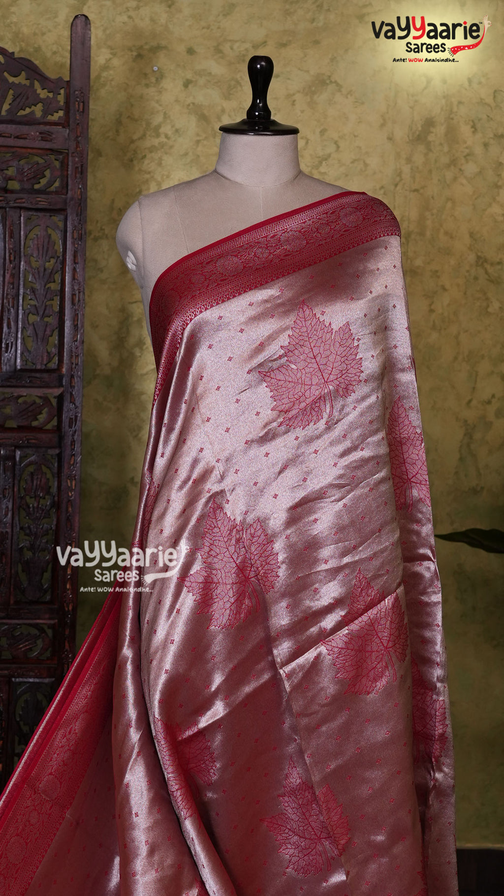 Maroon Tusser Saree | Fancy Ethnic Wear Saree | Vayyaarie Sarees