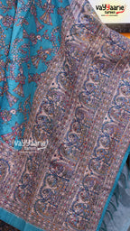 Blue Tusser Saree | Fancy Ethnic Wear Saree | Vayyaarie Sarees