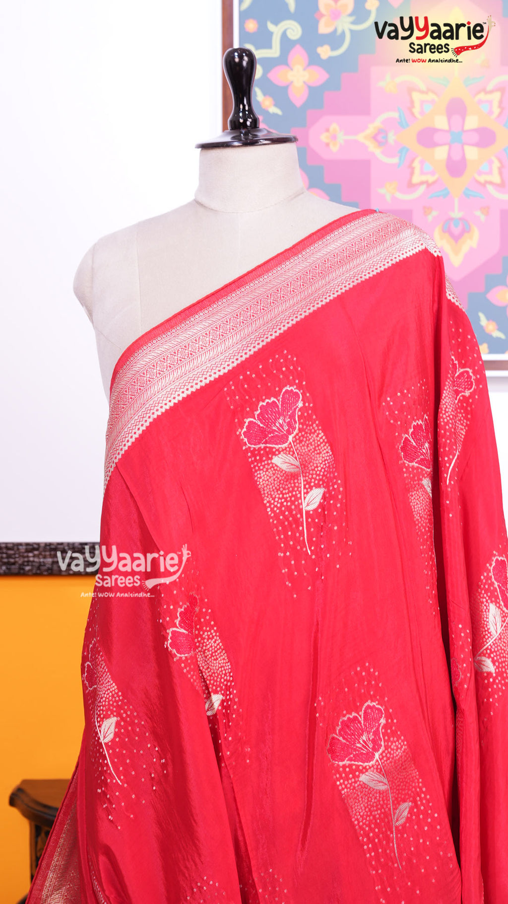 Red Mushroom Saree | Fancy Ethnic Wear Saree | Vayyaarie Sarees