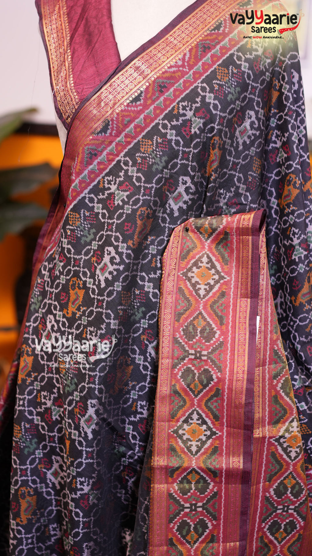 Black Dola Silk Saree | Fancy Ethnic Wear Saree | Vayyaarie Sarees