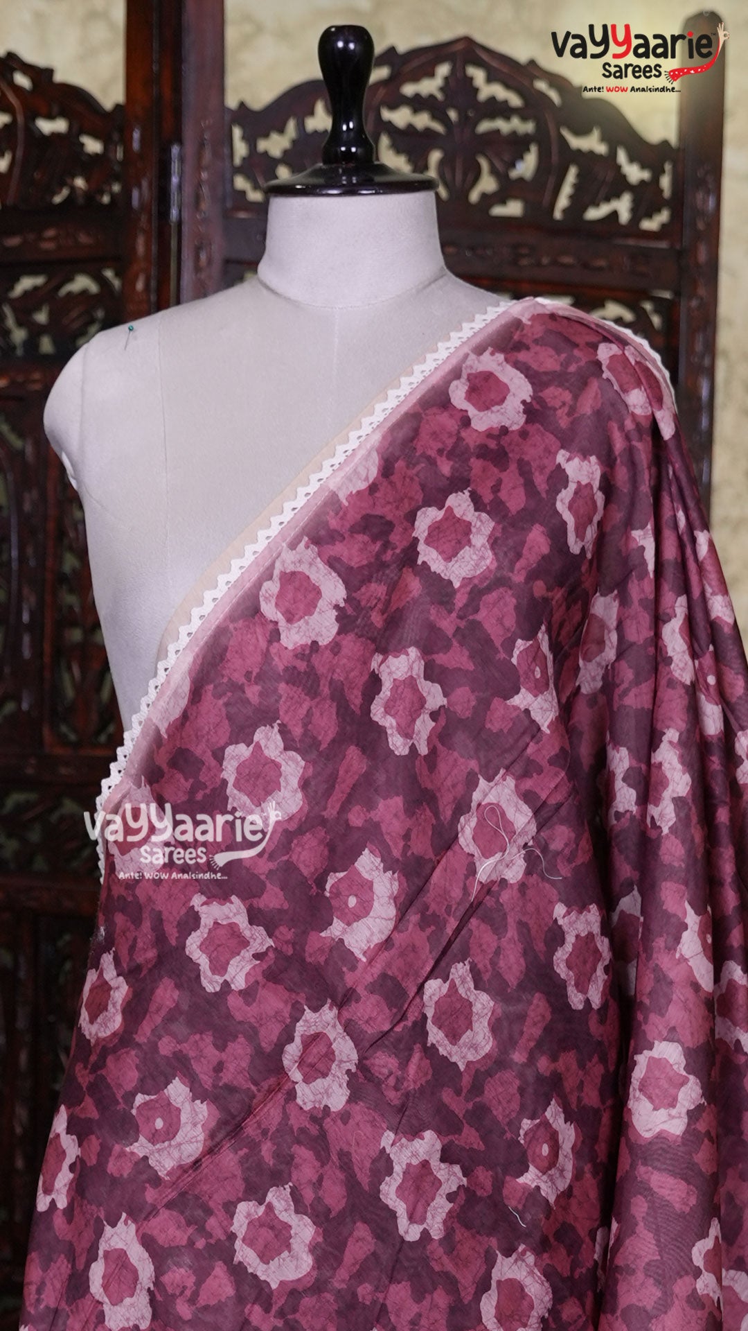 Maroon Semi Linen Saree | Fancy Ethnic Wear Saree | Vayyaarie Sarees