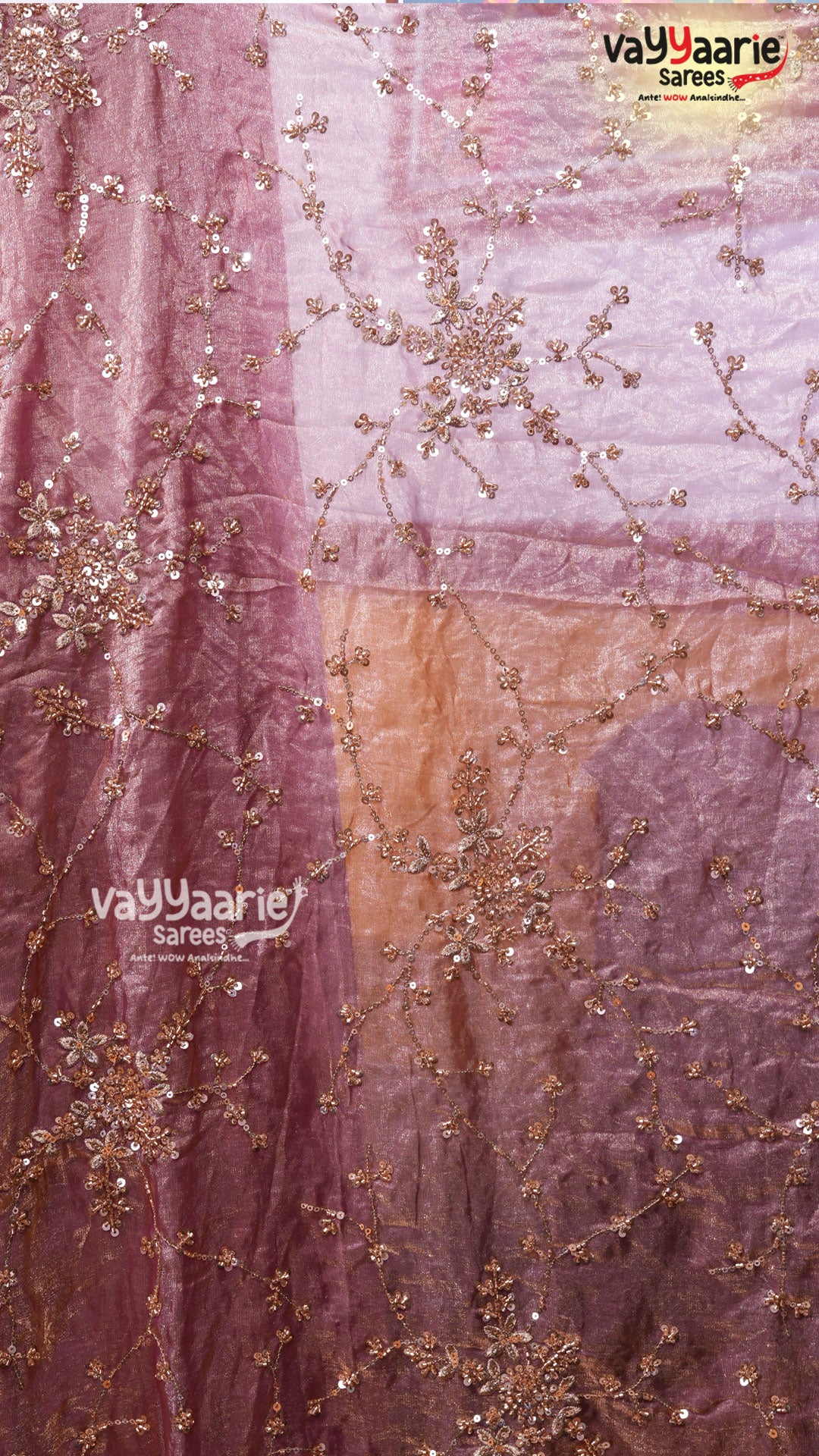 Onion Pink Chiffon Saree | Fancy Ethnic Wear Saree | Vayyaarie Sarees