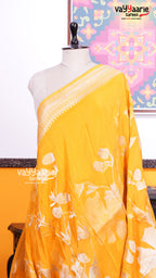 Yellow Mushroom Saree | Fancy Ethnic Wear Saree | Vayyaarie Sarees