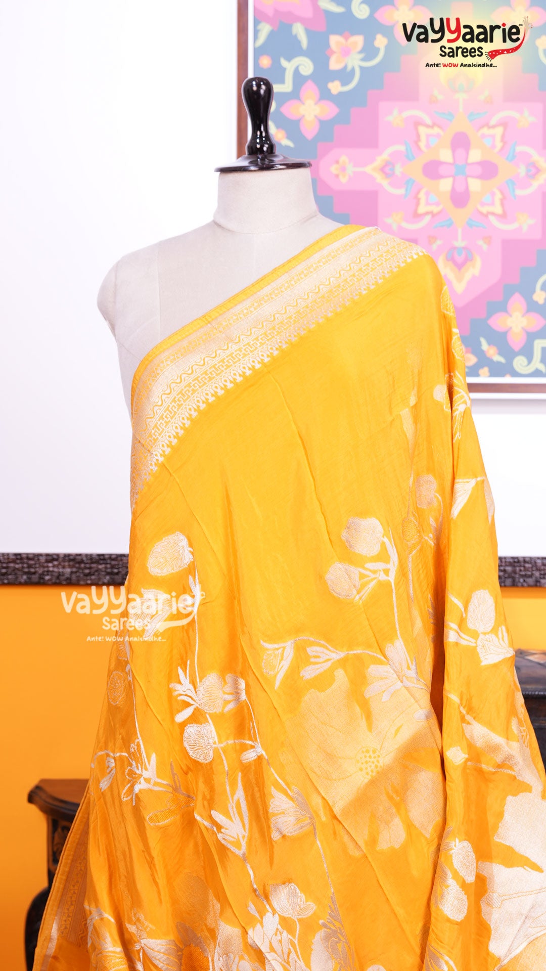 Yellow Mushroom Saree | Fancy Ethnic Wear Saree | Vayyaarie Sarees