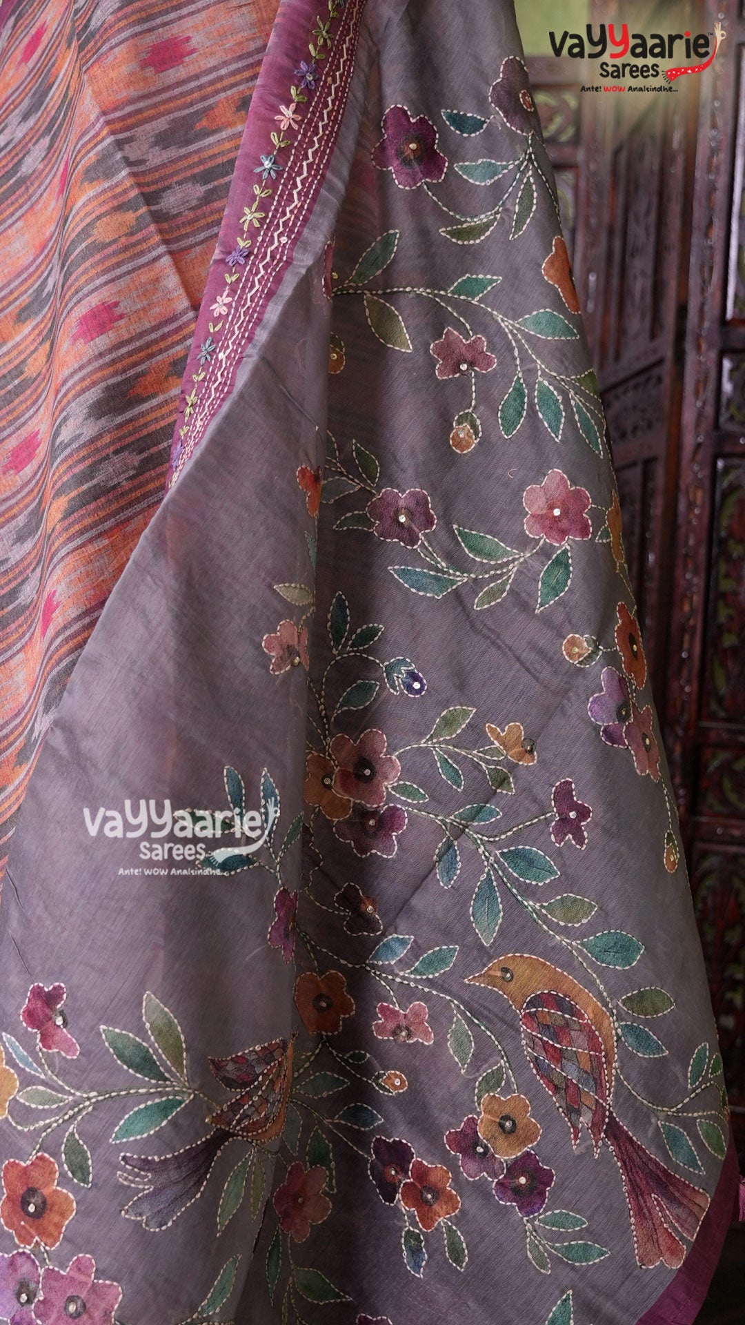 Biscuit Linen Saree | Fancy Ethnic Wear Saree | Vayyaarie Sarees