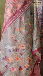 Biscuit Linen Saree | Fancy Ethnic Wear Saree | Vayyaarie Sarees