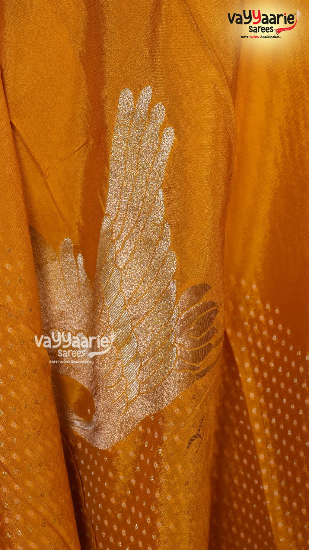 Yellow Crepe Saree | Fancy Ethnic Wear Saree | Vayyaarie Sarees