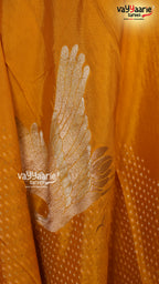 Yellow Crepe Saree | Fancy Ethnic Wear Saree | Vayyaarie Sarees