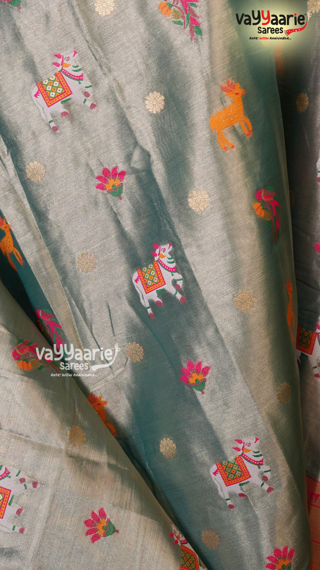 Sea Green Tissu Saree | Fancy Ethnic Wear Saree | Vayyaarie Sarees