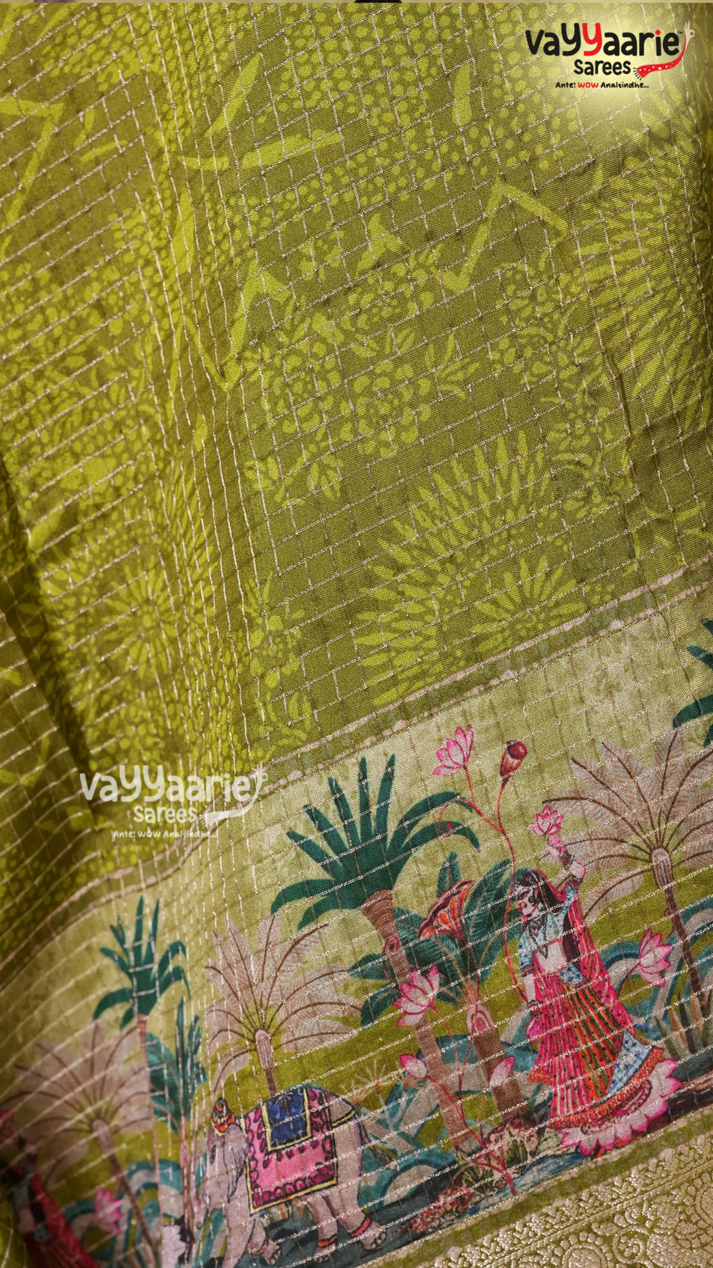 Mehendi Green Georgette Saree | Fancy Ethnic Wear Saree | Vayyaarie Sarees