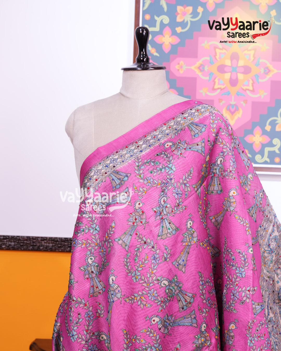 Pink Tusser Saree | Fancy Ethnic Wear Saree | Vayyaarie Sarees