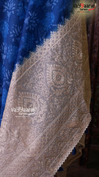 Blue Semi Linen Saree | Fancy Ethnic Wear Saree | Vayyaarie Sarees