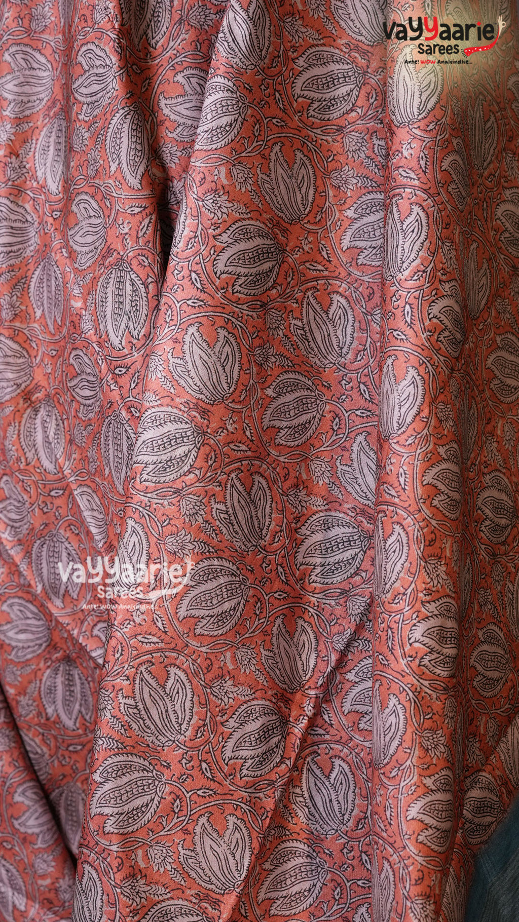 Peach Crape Saree | Fancy Ethnic Wear Saree | Vayyaarie Sarees