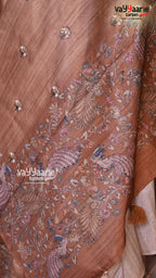 Mustard Tusser Saree | Fancy Ethnic Wear Saree | Vayyaarie Sarees