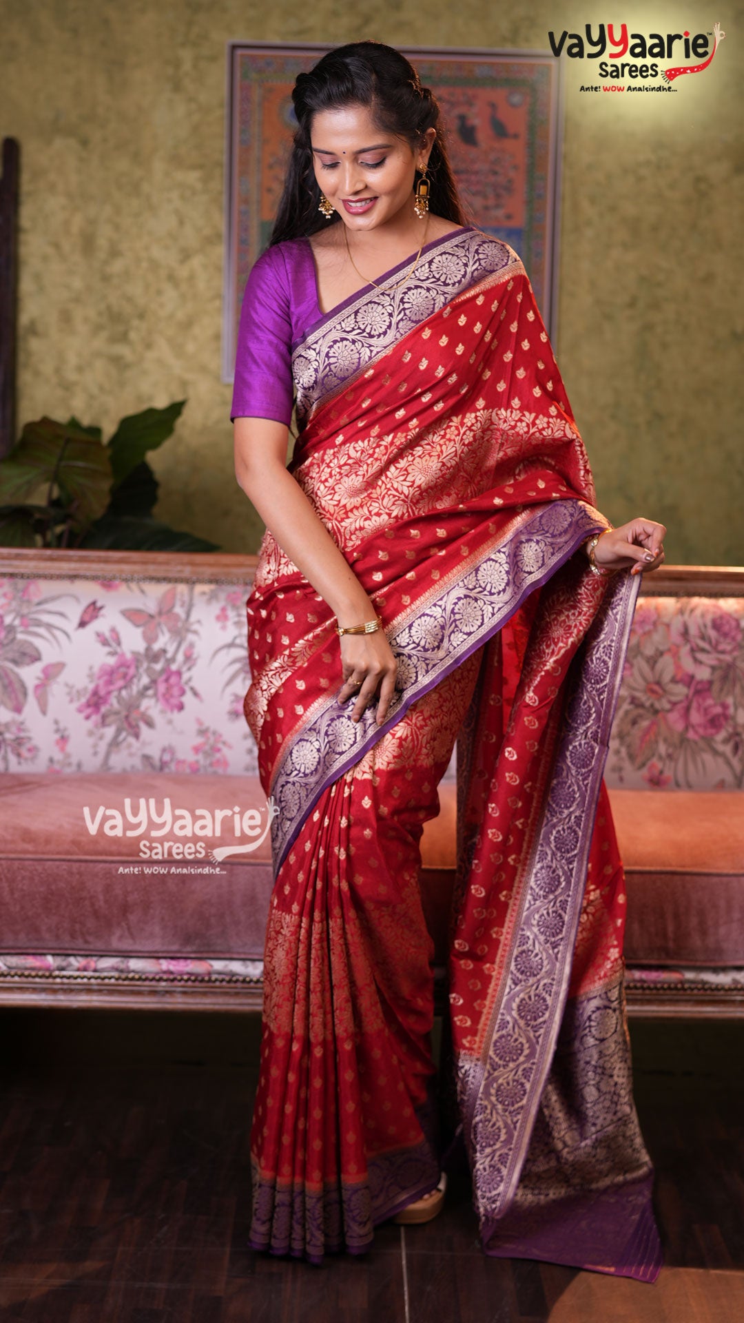 Maroon Mushroom Saree | Fancy Ethnic Wear Saree | Vayyaarie Sarees