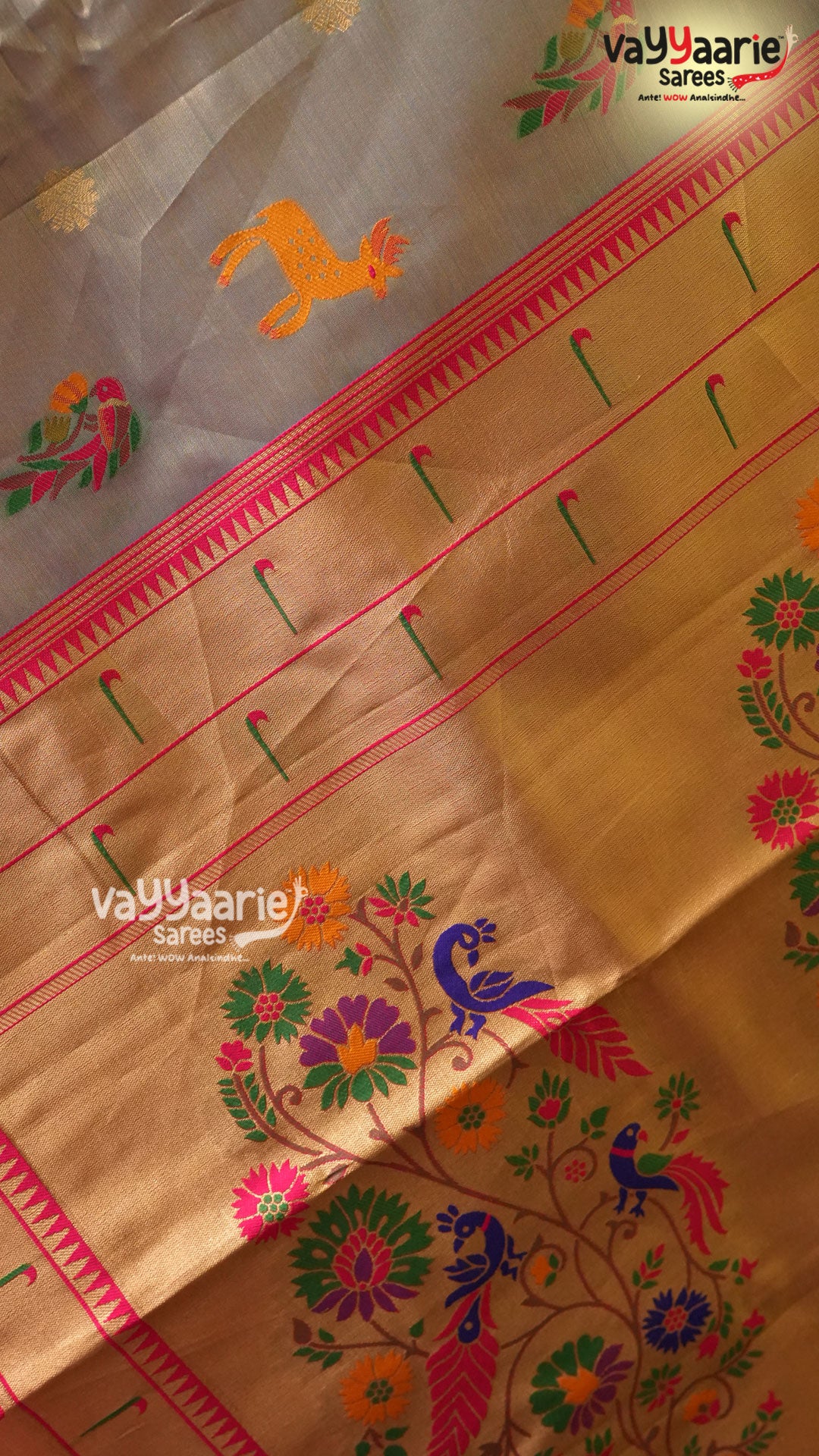 Grey Tissu Saree | Fancy Ethnic Wear Saree | Vayyaarie Sarees